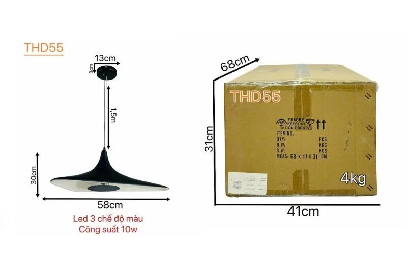 Thông số đèn thả hiện đại THD55