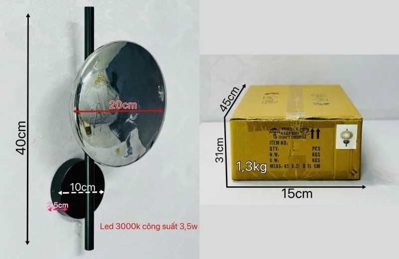 Thông số chi tiết đèn tường VK135