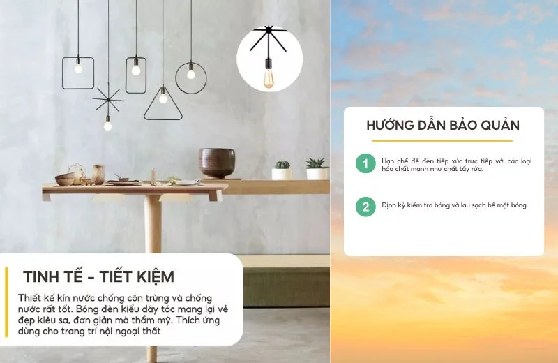 Hướng dẫn sử dụng Bóng Đèn LED Đui E27 Ánh Sáng Vàng 4-8W