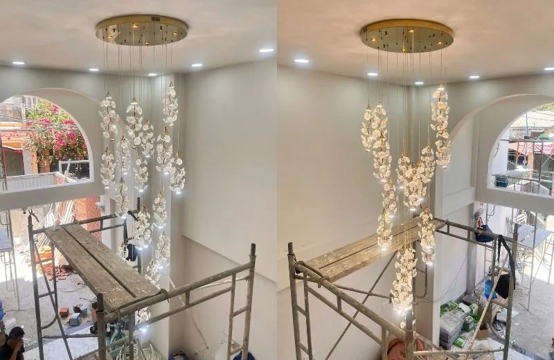 Thi công đèn thả hiện đại THD325