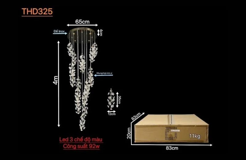 Thông số đèn thả hiện đại THD325