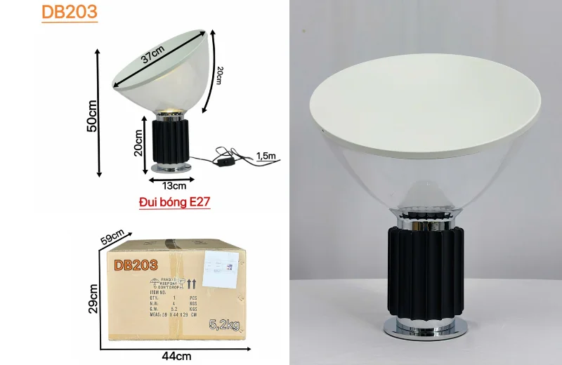 Kích thước Đèn Bàn DB203