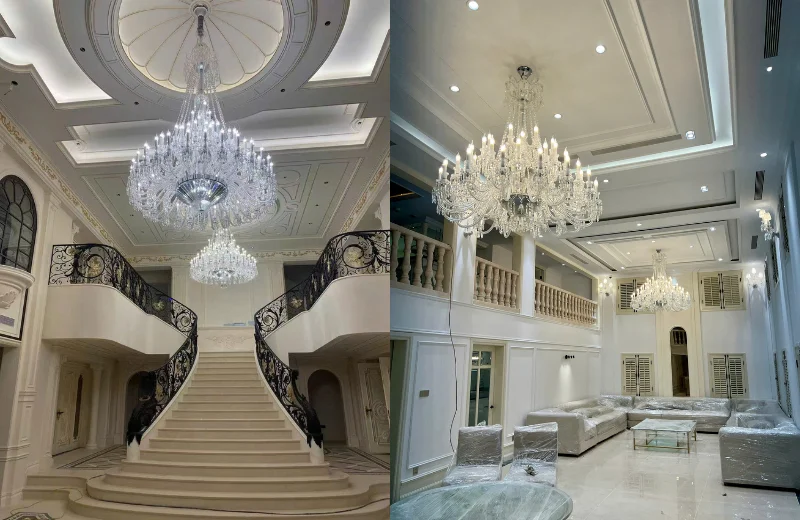 Ảnh thật Đèn Chùm Pha Lê DC9888T48