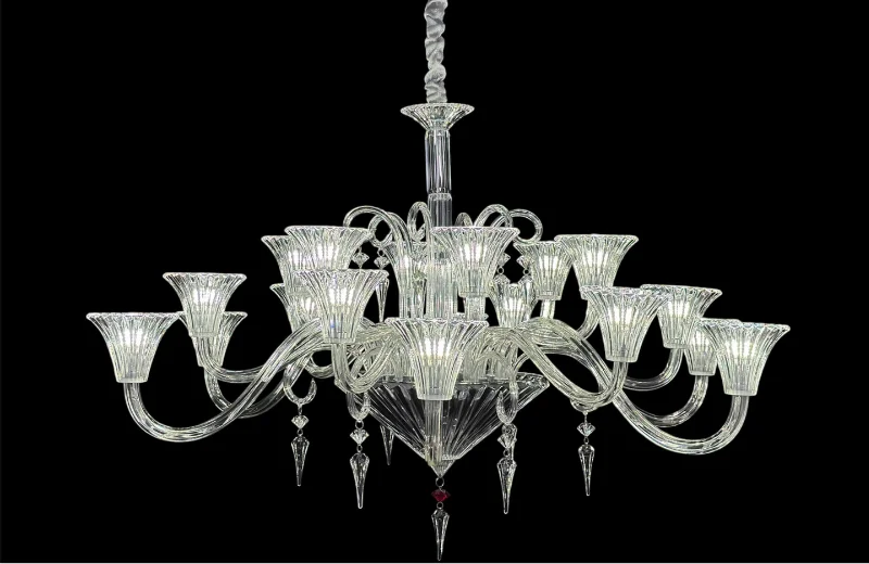 Ảnh cận Đèn Chùm Pha Lê DC9008T18 lúc chưa bật đèn