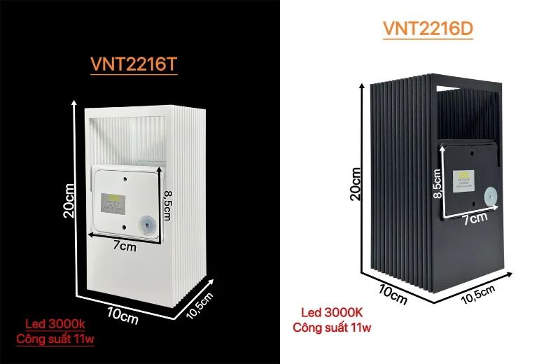 Kích thước Đèn Hắc Tường VNT2216T