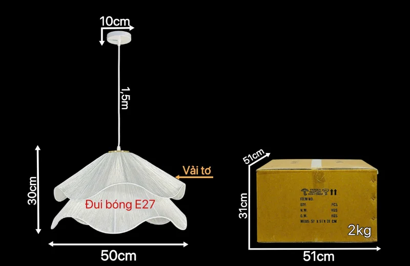 Kích Thước Đèn Thả Hiện Đại THD56