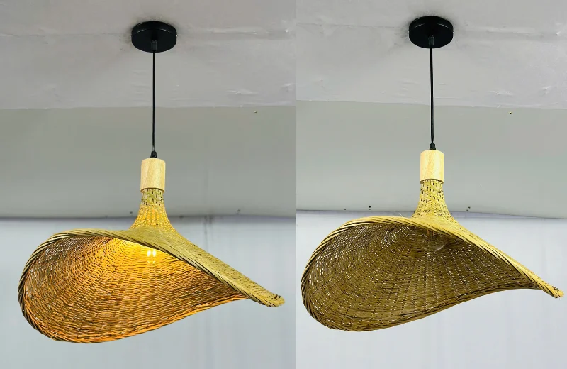 Ảnh thật của Đèn Thả Thiết Kế TTK200 lúc bật và tắt đèn