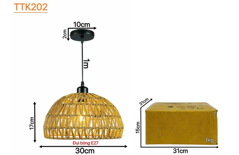 Kích thước Đèn Thả Thiết Kế TTK202