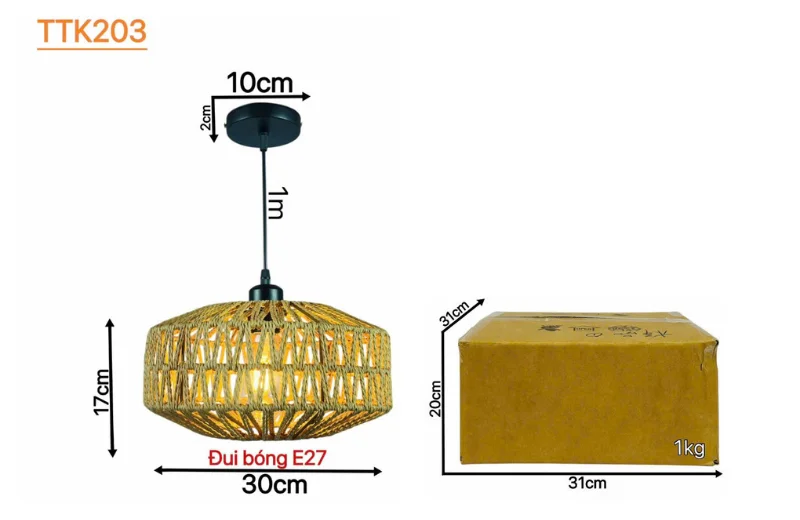 Kích thước Đèn Thả Thiết Kế TTK203