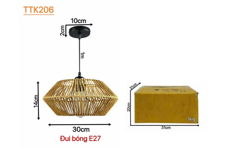 Kích thước Đèn Thả Thiết Kế TTK206 