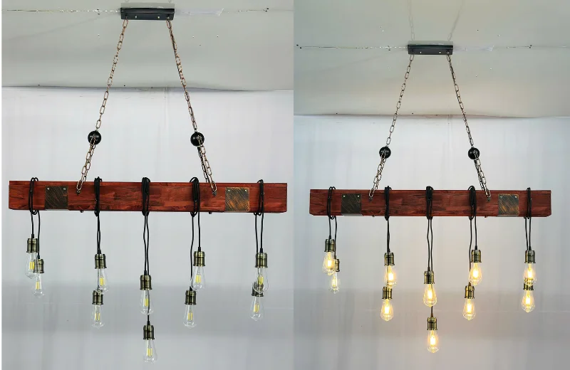 Đèn Thả Thiết Kế TTK38 lúc bật và tắt đèn