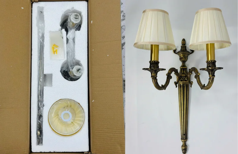 Ảnh cận đóng thùng Đèn Tường Đồng VDC06