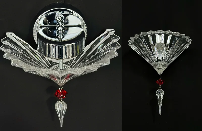 Ảnh cận đèn từ phía trên và dưới của Đèn Tường Pha Lê VDC9008