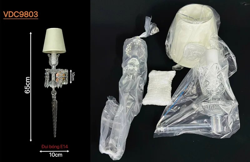 Kích thước Đèn Tường Pha Lê VDC9803