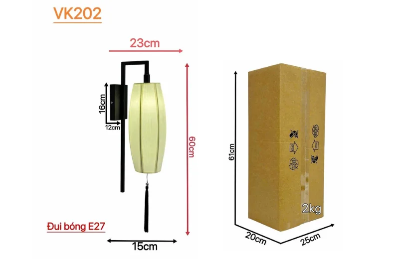 Kích thước Đèn Tường VK202