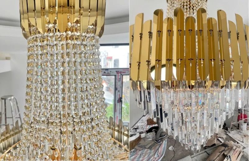 Chi tiết đèn thả pha lê TPL88198 