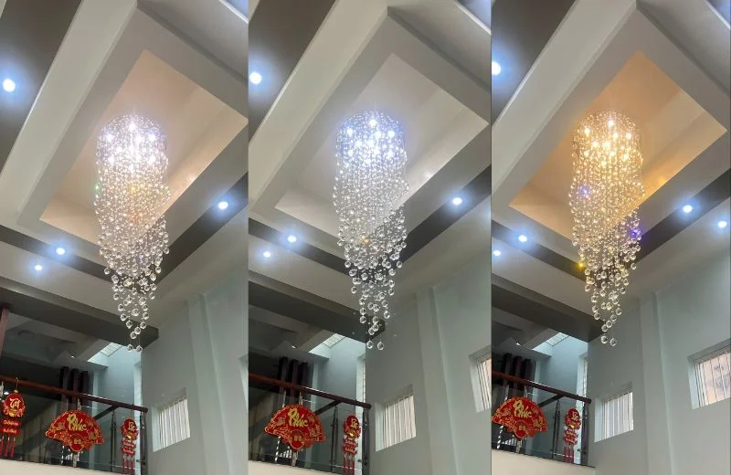 Đèn thả pha lê TPL205 với 3 chế độ LED linh hoạt