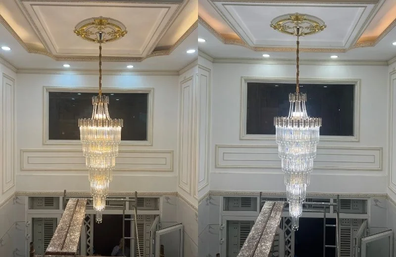 Đèn thả pha lê TPL88230D1800 hoàn thiện