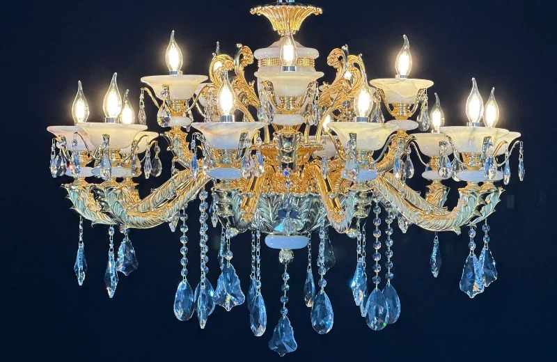 Ảnh thật Đèn Chùm Pha Lê DC6239T15 2