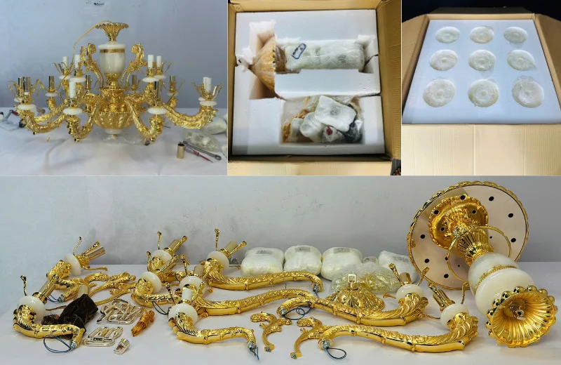 Ảnh cận chi tiết Đèn Chùm Pha Lê DC6239T15