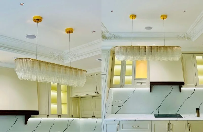 Đèn thả pha lê TPL1100N1200 thường dùng cho bàn ăn, bàn đảo bếp