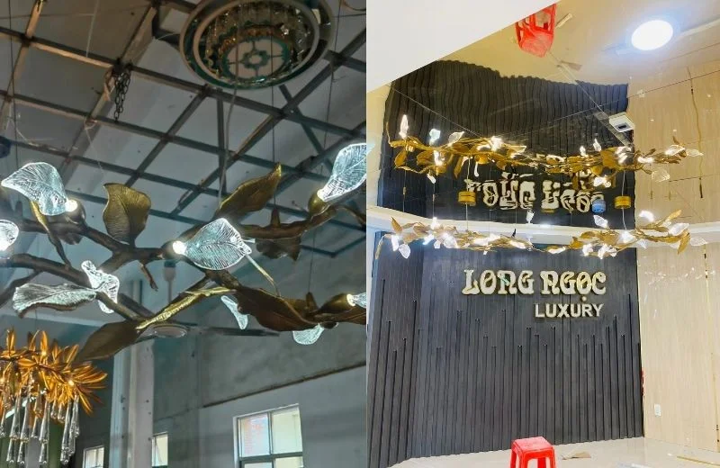 Thi công lắp đặt đèn thả pha lê TPL2001N1200 