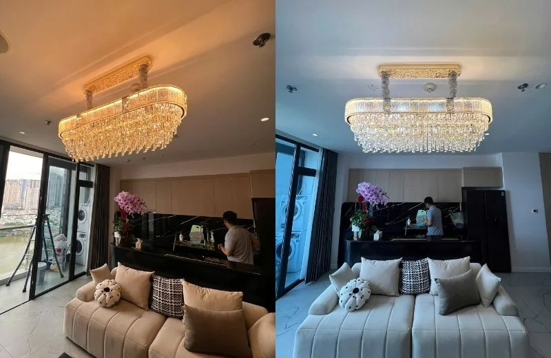 Đèn thả pha lê TPL326N1000 hoàn thiện