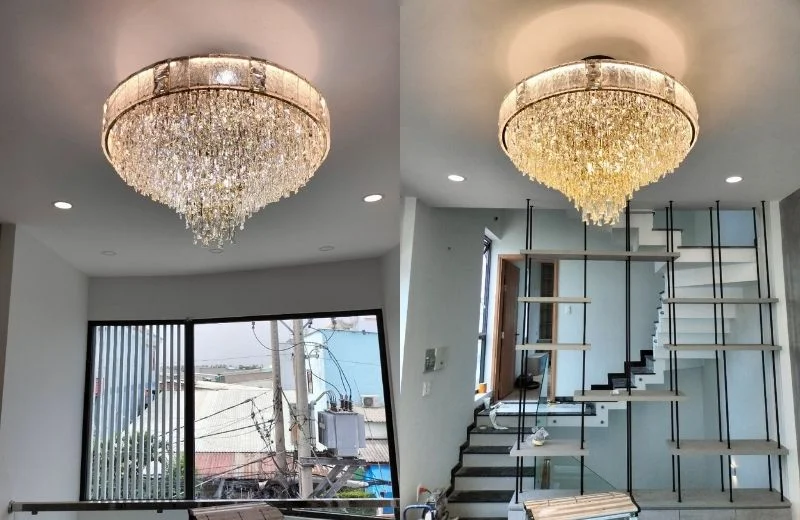 Đèn thả pha lê TPL326T800 hoàn thiện