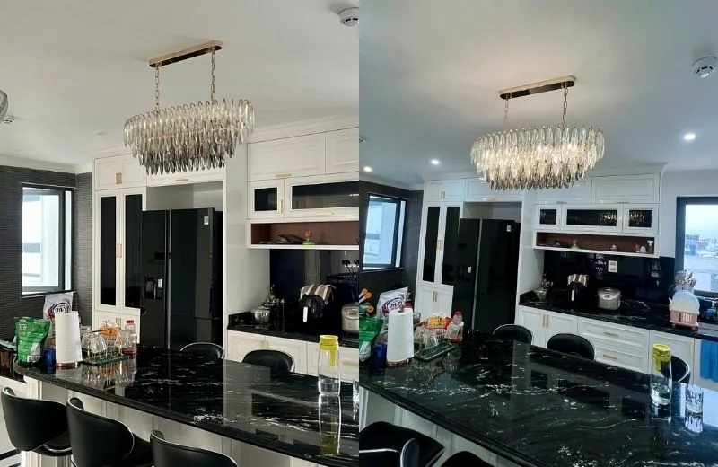 Đèn thả pha lê TPL8163N900 trang trí bàn ăn, phòng bếp