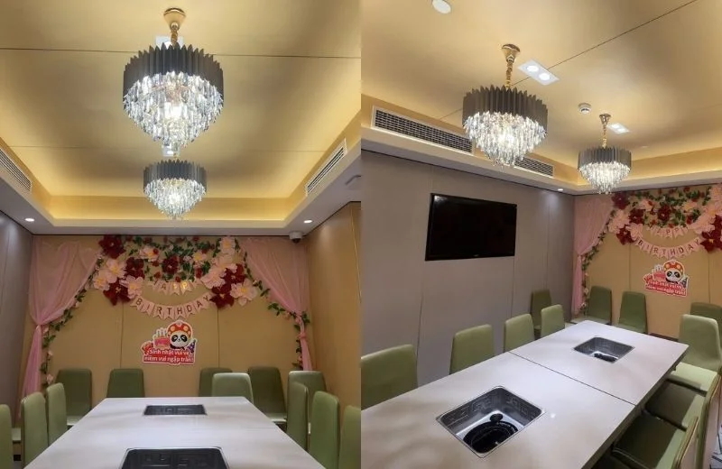 Đèn thả pha lê TPL88210T500 cho không gian tiếp khách sang trọng, ấm cúng