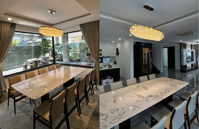 Đèn thả pha lê TPL8882N1200 trang trí bàn ăn