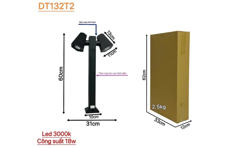 Thông số chi tiết Đèn Trụ DT132T2