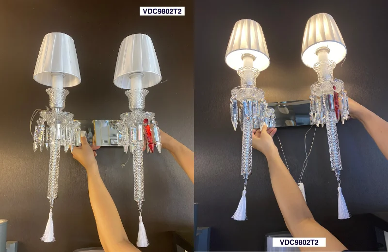 Ảnh thật Đèn Tường Pha Lê VDC9802T2
