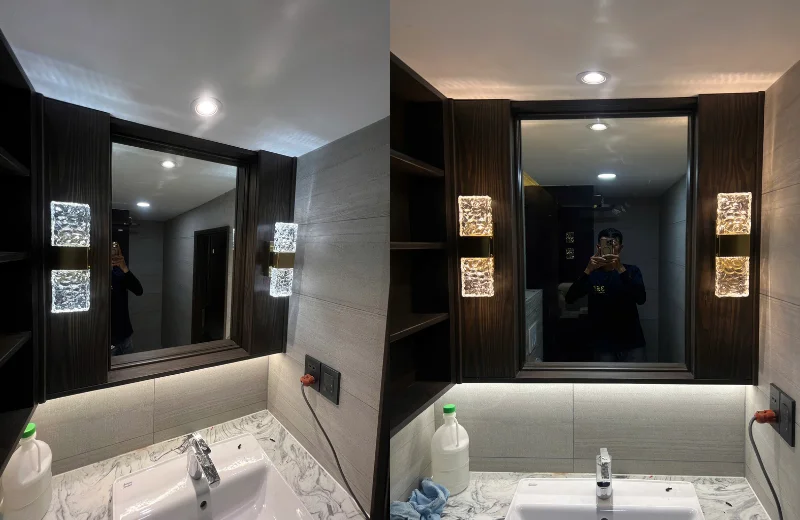 Ảnh thật Đèn Tường Pha Lê VPL26 lắp tại nhà khách