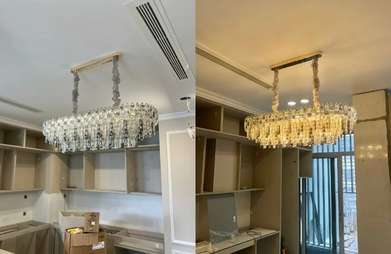 Hoàn thiện đèn thả pha lê TPL560N950