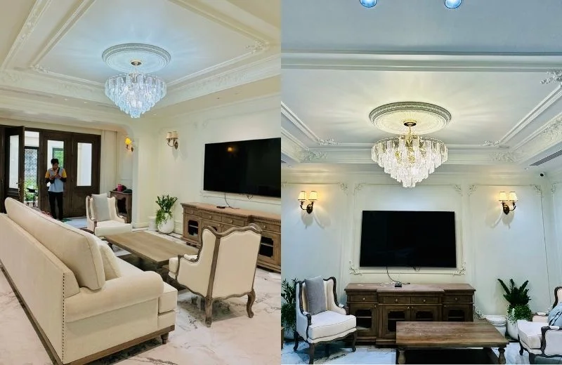 Đèn thả pha lê TPL6291T800 phù hợp với nhiều phong cách nội thất