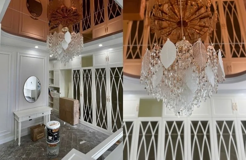 Hoàn thiện đèn thả pha lê TPL8863T800