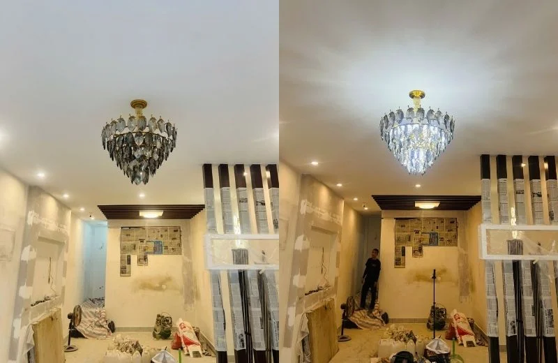 Lắp đặt đèn thả pha lê TPL8089T600 