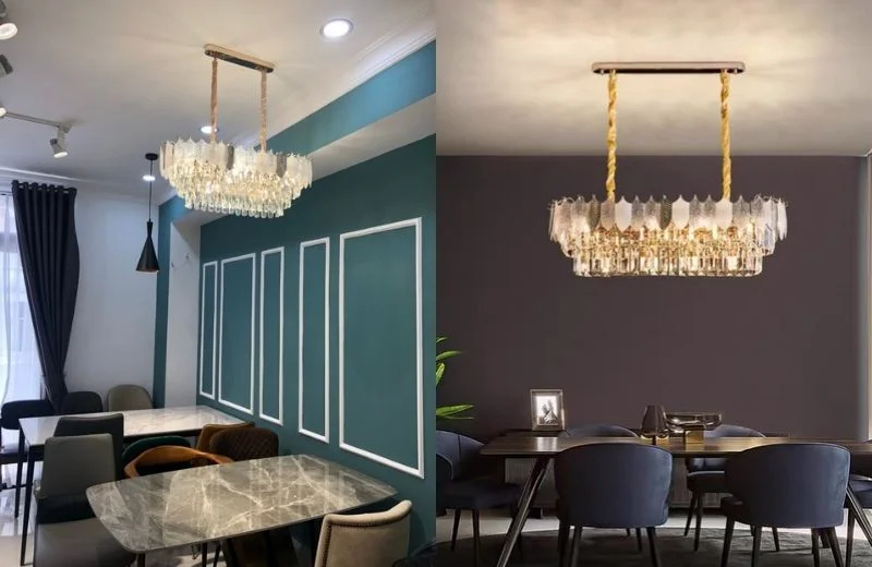 Thả bàn ăn, phòng bếp với đèn thả pha lê TPL8032N800