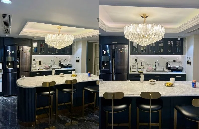 Trang trí bàn ăn với đèn thả pha lê TPL368T800 