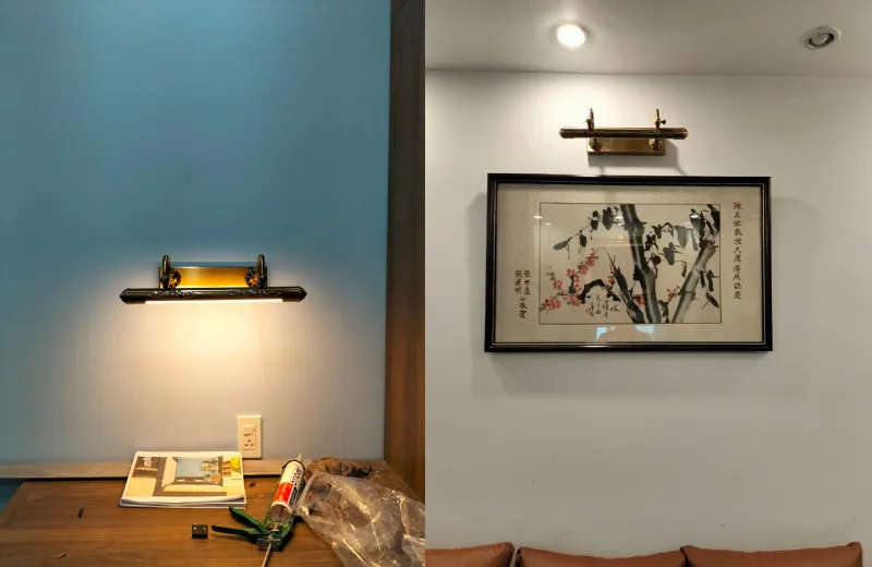 Đèn rọi tranh rt5543 - mẫu đèn led tiết kiệm điện chiếu tranh thiết kế hợp kim mạ vàng trang trí sang trọng cho không gian nghệ thuật