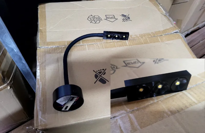 Đèn Rọi Tranh RT08-01- chất liệu hợp kim sơn tĩnh điện màu đen.