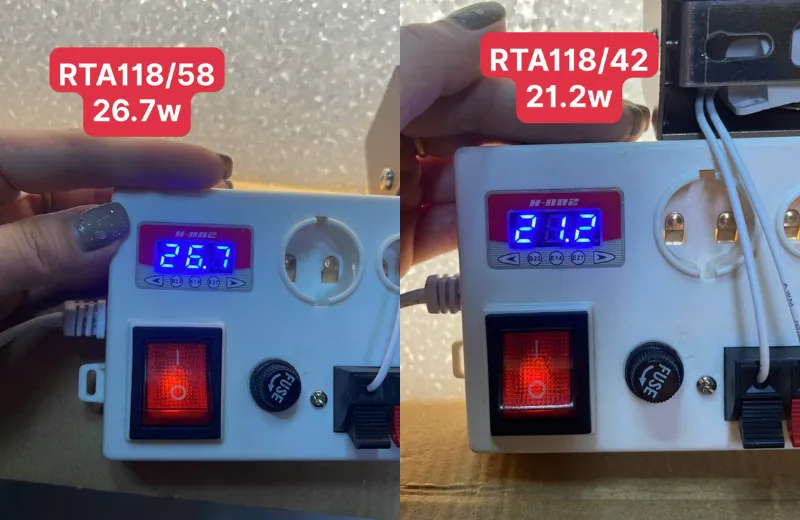 Đèn Rọi Tranh RTA118-công suất đo thực tế tại kho đèn.