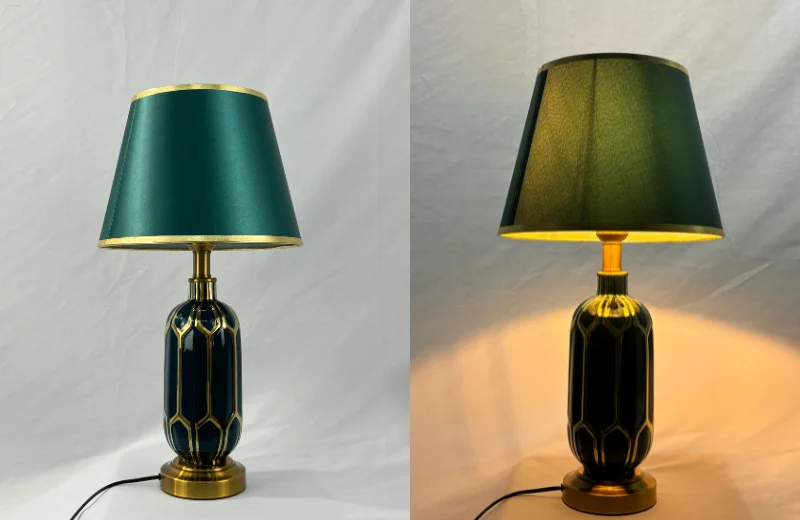 Ảnh thật Đèn Bàn DB72XANHLA 