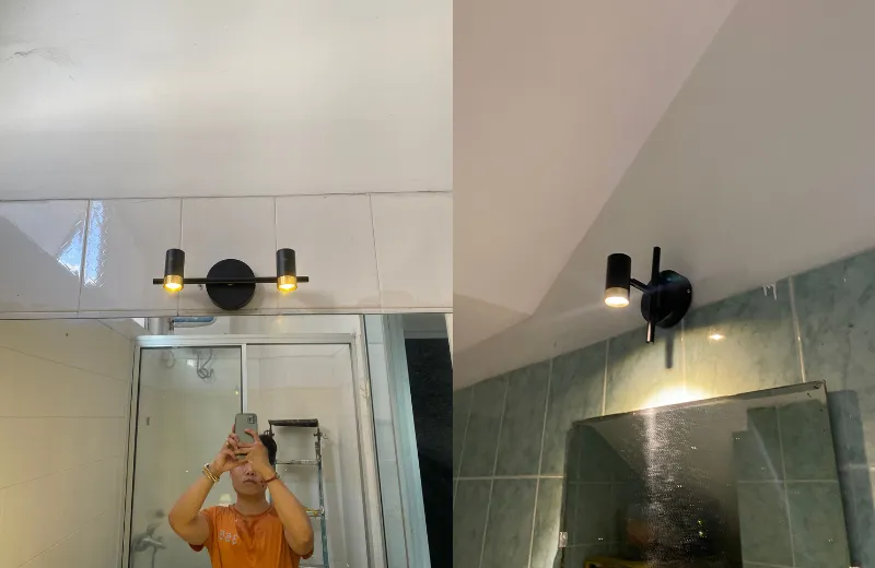 Đèn Rọi Tranh RT91- Ứng dụng thực tế chiếu gương nhà khách hàng.