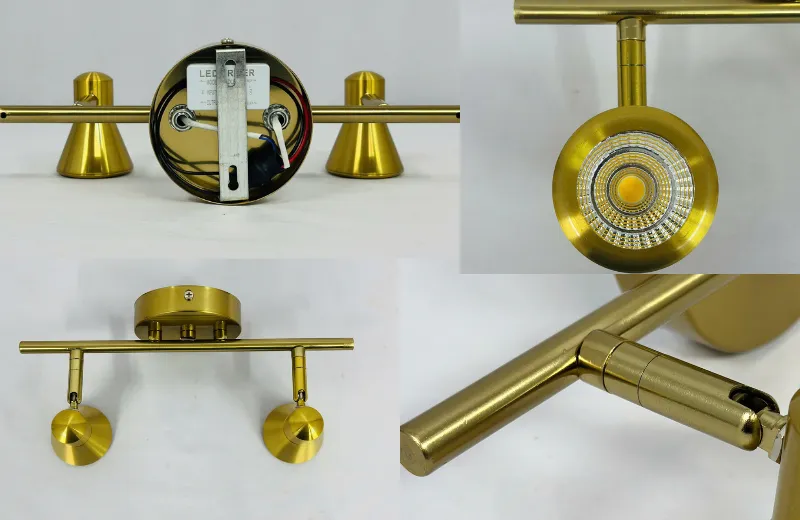 Đèn Rọi Tranh RTA193 – chế tác từ hợp kim mạ vàng chống oxi hóa, bền theo thời gian.