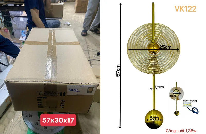 Thông số chi tiết Đèn Tường Thiết Kế VK122