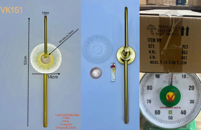 Thông số chi tiết Đèn Tường Thiết Kế VK151