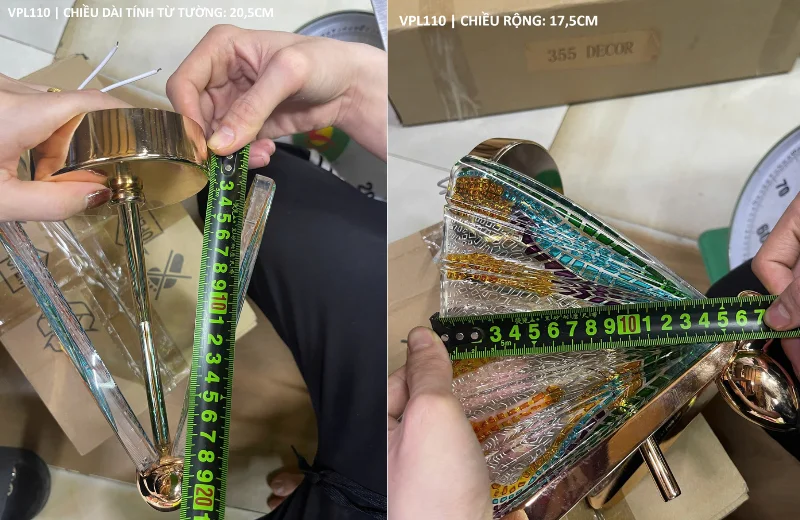 Kích thước Đèn Tường Pha Lê VPL110