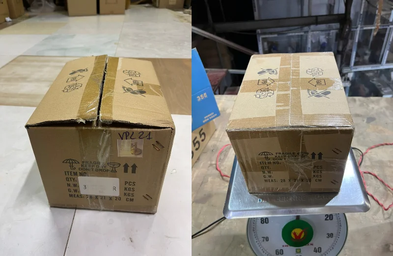 Kích thước thùng Đèn Tường Pha Lê VPL21